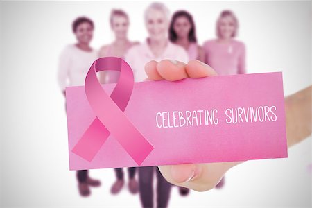 simsearch:400-06932882,k - Composite image for breast cancer awareness with text on card Stock Photo - Budget Royalty-Free & Subscription, Code: 400-07834781