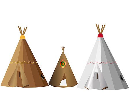 residential Indian wigwams on a white background Photographie de stock - Aubaine LD & Abonnement, Code: 400-07835626