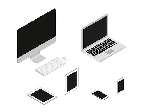 simsearch:400-07309242,k - Isometric set of computer, laptop, tablet pc and smartphone Stock Photo - Budget Royalty-Free & Subscription, Code: 400-07836018