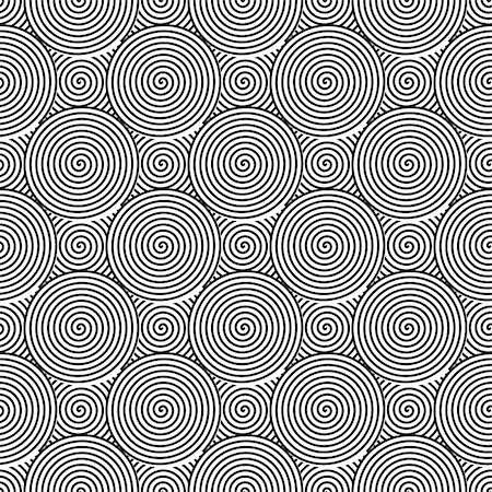 simsearch:400-07990322,k - Design seamless monochrome twirl pattern. Monochrome geometric circle background. Vector art Photographie de stock - Aubaine LD & Abonnement, Code: 400-07836079