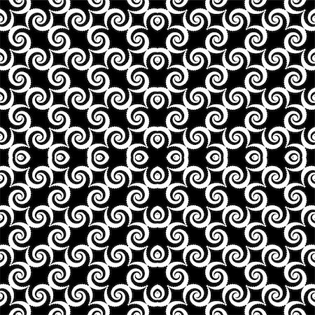 simsearch:400-07990322,k - Design seamless monochrome spiral movement decorative pattern. Abstract whirl background. Vector art Photographie de stock - Aubaine LD & Abonnement, Code: 400-07836084