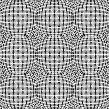 simsearch:400-07836085,k - Design seamless warped square trellised pattern. Abstract geometric monochrome background. Vector art Foto de stock - Super Valor sin royalties y Suscripción, Código: 400-07836085