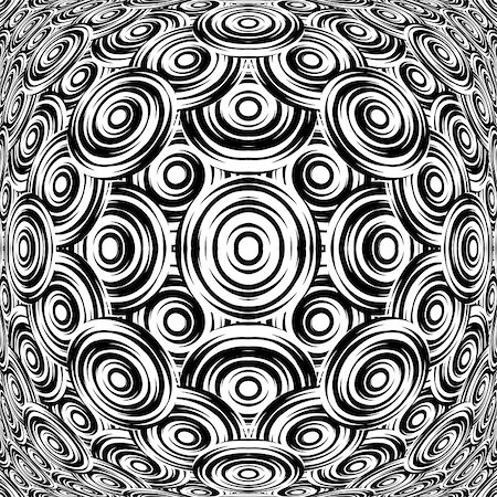 simsearch:400-07990322,k - Design warped monochrome circle pattern. Uncolored geometric ellipse background. Vector art Photographie de stock - Aubaine LD & Abonnement, Code: 400-07836097