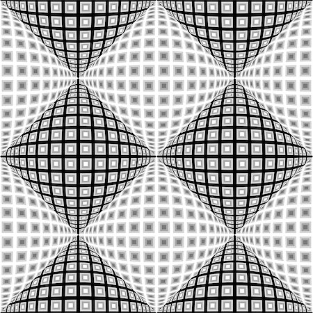 simsearch:400-07990307,k - Design seamless monochrome warped diamond pattern. Abstract convex textured background. Vector art. No gradient Foto de stock - Super Valor sin royalties y Suscripción, Código: 400-07836098