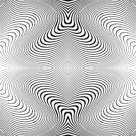 simsearch:400-07409232,k - Design monochrome whirl lines motion background. Abstract striped distortion backdrop. Vector-art illustration. No gradient Fotografie stock - Microstock e Abbonamento, Codice: 400-07836104