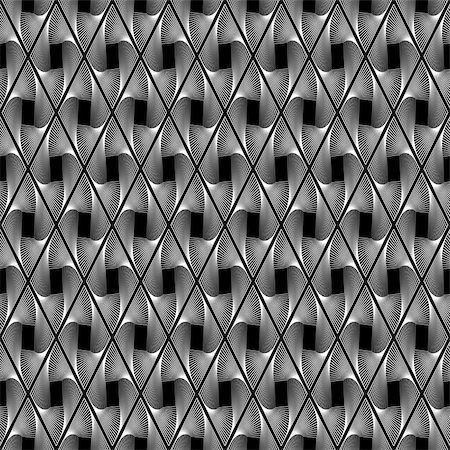 simsearch:400-07830300,k - Design seamless wave geometric pattern. Abstract monochrome decorative background. Vector art. No gradient Foto de stock - Super Valor sin royalties y Suscripción, Código: 400-07836107