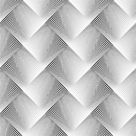 simsearch:400-07827654,k - Design seamless wave geometric pattern. Abstract monochrome diamond background. Vector art. No gradient Stock Photo - Budget Royalty-Free & Subscription, Code: 400-07836116