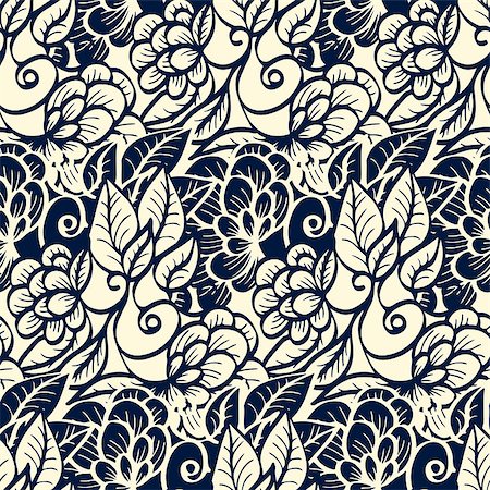 simsearch:400-07219167,k - Seamless pattern - black and white flower background.Vector illustration. Stock Photo - Budget Royalty-Free & Subscription, Code: 400-07836195