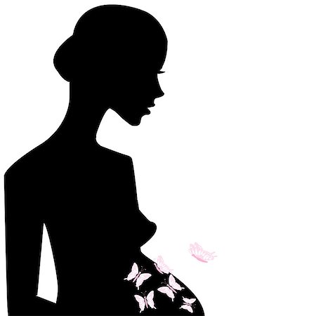 simsearch:400-06567245,k - Pregnant woman feeling butterflies in her belly Stockbilder - Microstock & Abonnement, Bildnummer: 400-07836224