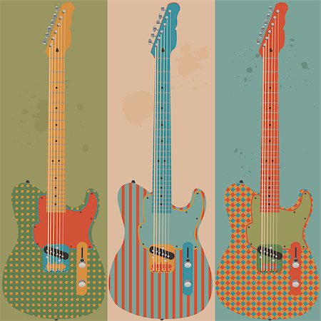 simsearch:400-08414976,k - Vintage electric guitars Stock Photo - Budget Royalty-Free & Subscription, Code: 400-07836231