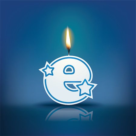 Candle letter e with flame - eps 10 vector illustration Stock Photo - Budget Royalty-Free & Subscription, Code: 400-07836297