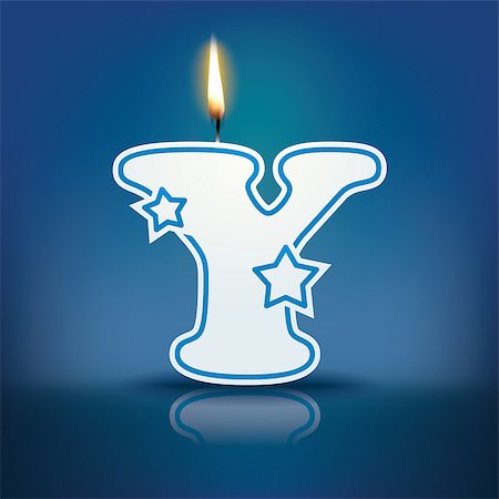 Candle letter Y with flame - eps 10 vector illustration Stock Photo - Budget Royalty-Free & Subscription, Code: 400-07836290