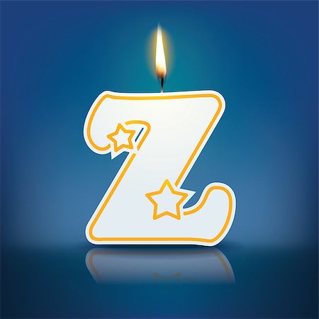 Candle letter Z with flame - eps 10 vector illustration Stock Photo - Budget Royalty-Free & Subscription, Code: 400-07836292