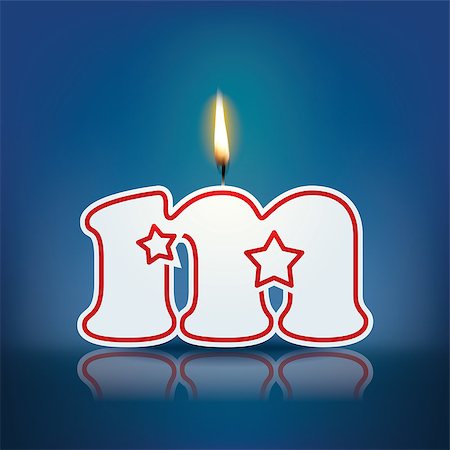 Candle letter m with flame - eps 10 vector illustration Stock Photo - Budget Royalty-Free & Subscription, Code: 400-07836305