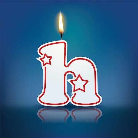 Candle letter h with flame - eps 10 vector illustration Stock Photo - Budget Royalty-Free & Subscription, Code: 400-07836300