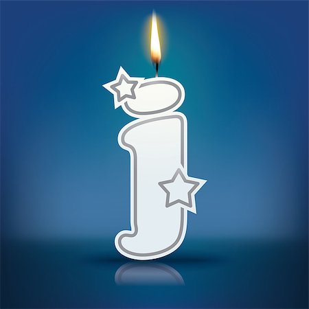 Candle letter j with flame - eps 10 vector illustration Stock Photo - Budget Royalty-Free & Subscription, Code: 400-07836302