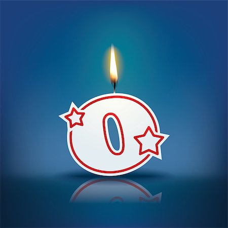 Candle letter o with flame - eps 10 vector illustration Stock Photo - Budget Royalty-Free & Subscription, Code: 400-07836338