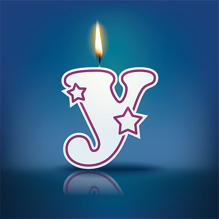 Candle letter y with flame - eps 10 vector illustration Stock Photo - Budget Royalty-Free & Subscription, Code: 400-07836347