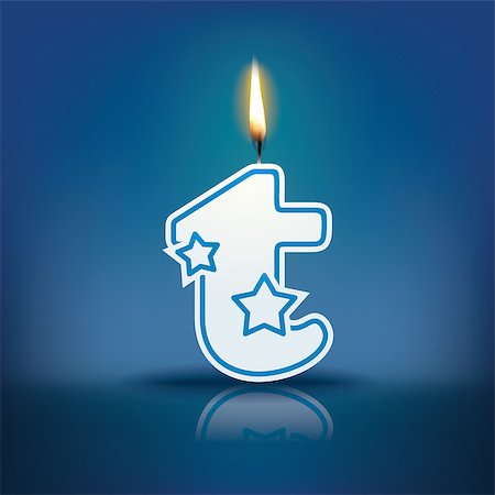 Candle letter t with flame - eps 10 vector illustration Stock Photo - Budget Royalty-Free & Subscription, Code: 400-07836343