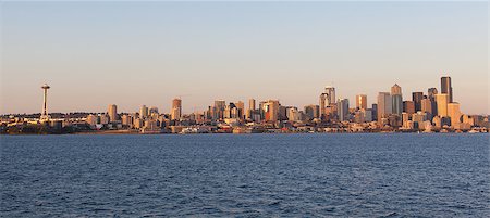 simsearch:400-08251766,k - view at skyline of seattle at sunset Photographie de stock - Aubaine LD & Abonnement, Code: 400-07836401