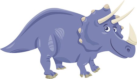 simsearch:400-08956391,k - Cartoon Illustration of Triceratops Prehistoric Dinosaur Stock Photo - Budget Royalty-Free & Subscription, Code: 400-07836436