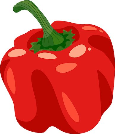 red pepper drawing - Cartoon Illustration of Red Pepper or Paprika Vegetable Food Object Stock Photo - Budget Royalty-Free & Subscription, Code: 400-07836458