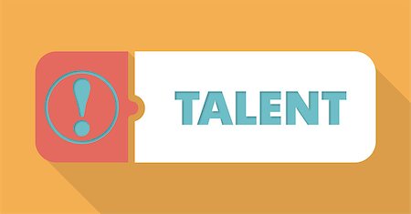 simsearch:400-06556699,k - Talent Button in Flat Design with Long Shadows on Blue Background. Foto de stock - Royalty-Free Super Valor e Assinatura, Número: 400-07836558