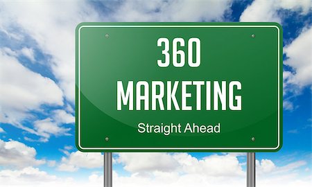 simsearch:400-07819447,k - Highway Signpost with Marketing 360 wording on Sky Background. Stock Photo - Budget Royalty-Free & Subscription, Code: 400-07836569