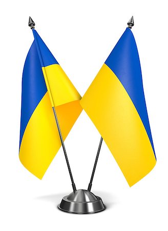 simsearch:400-07840116,k - Ukraine - Miniature Flags Isolated on White Background. Photographie de stock - Aubaine LD & Abonnement, Code: 400-07836576