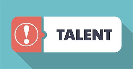 simsearch:400-06559259,k - Talent in Flat Design with Long Shadows on Blue Background. Foto de stock - Super Valor sin royalties y Suscripción, Código: 400-07836577