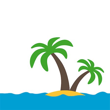 studio023 (artist) - simple symbol of a tropical island with white background Stockbilder - Microstock & Abonnement, Bildnummer: 400-07836747