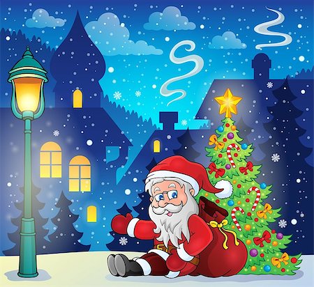 simsearch:400-05739196,k - Image with Santa Claus theme 8 - eps10 vector illustration. Foto de stock - Royalty-Free Super Valor e Assinatura, Número: 400-07836874