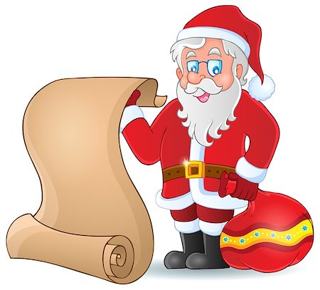 draw christmas bag - Image with Santa Claus theme 5 - eps10 vector illustration. Stock Photo - Budget Royalty-Free & Subscription, Code: 400-07836872