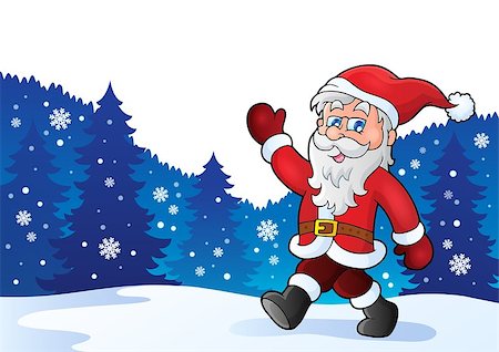 simsearch:400-04144529,k - Santa Claus walk theme 4 - eps10 vector illustration. Fotografie stock - Microstock e Abbonamento, Codice: 400-07836887