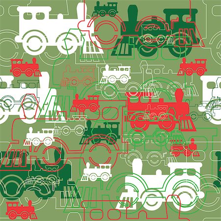 simsearch:400-04489755,k - Seamless background with the steam locomotives. Vector illustration. Stock Photo - Budget Royalty-Free & Subscription, Code: 400-07836933