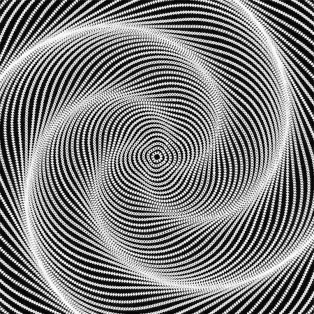 simsearch:400-08048827,k - Design monochrome swirl movement illusion background. Abstract striped distortion geometric backdrop. Spider web texture. Vector-art illustration. No gradient Foto de stock - Super Valor sin royalties y Suscripción, Código: 400-07837063