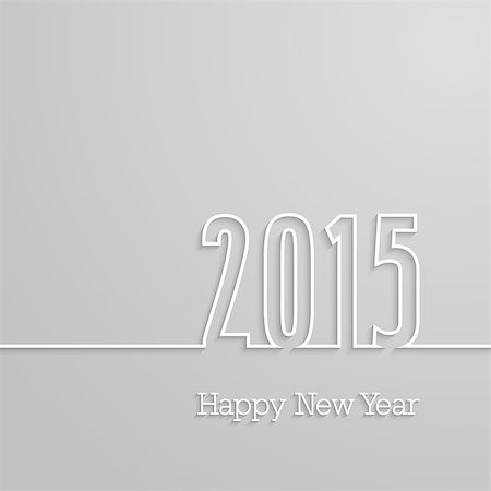 Happy new year 2015 paper postcard. Vector illustration. Stock Photo - Budget Royalty-Free & Subscription, Code: 400-07837400