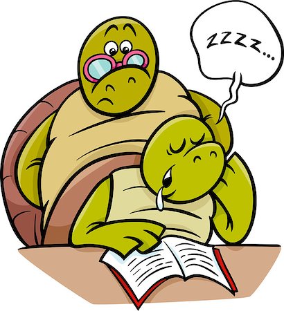 sleeping in a classroom - Cartoon Illustration of Funny Turtle Animal Character Sleeping in Classroom Foto de stock - Super Valor sin royalties y Suscripción, Código: 400-07837824