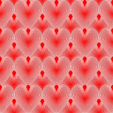 simsearch:400-07507273,k - Design seamless colorful heart pattern. Valentine's Day background. Vector art. No gradient Foto de stock - Super Valor sin royalties y Suscripción, Código: 400-07838079