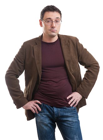 simsearch:400-06477858,k - Young cool trendy man with glasses. Isolated on white Stock Photo - Budget Royalty-Free & Subscription, Code: 400-07838181