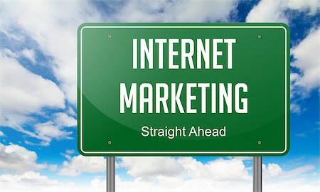 simsearch:400-07045079,k - Highway Signpost with  Internet Marketing Wording on Sky Background. Stock Photo - Budget Royalty-Free & Subscription, Code: 400-07838311