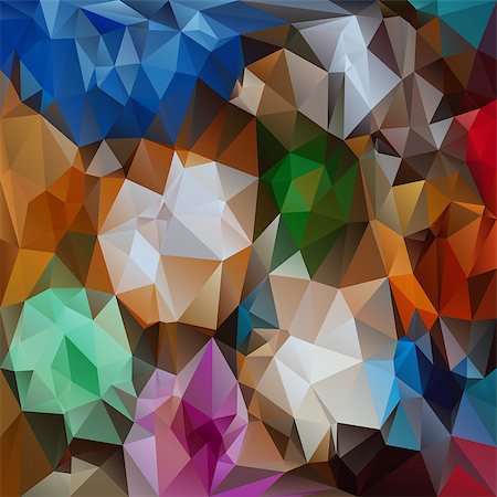 vector polygonal background with irregular tessellations pattern - triangular design in full colors - abstract flowers Photographie de stock - Aubaine LD & Abonnement, Code: 400-07838478
