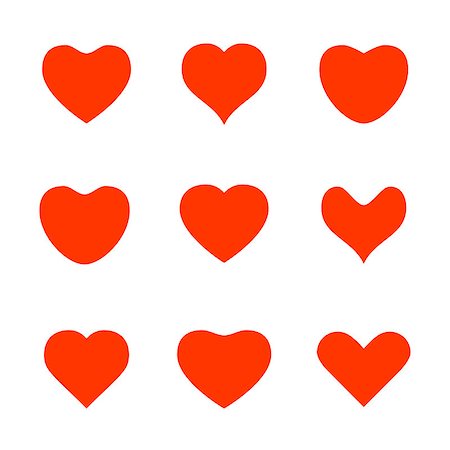 simsearch:400-08410647,k - Various red heart shape icons Stockbilder - Microstock & Abonnement, Bildnummer: 400-07838658