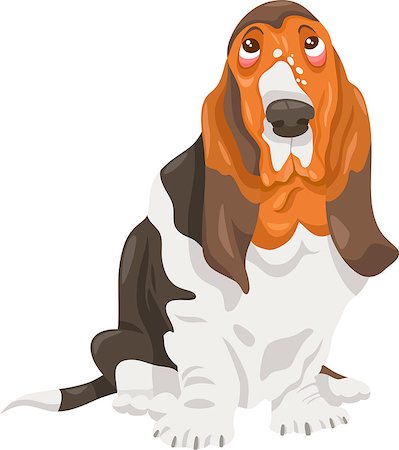 simsearch:400-07832657,k - Cartoon Illustration of Cute Basset Hound Purebred Dog Foto de stock - Royalty-Free Super Valor e Assinatura, Número: 400-07838979