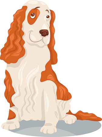 simsearch:400-07832657,k - Cartoon Illustration of Funny Cocker Spaniel Purebred Dog Foto de stock - Royalty-Free Super Valor e Assinatura, Número: 400-07838983