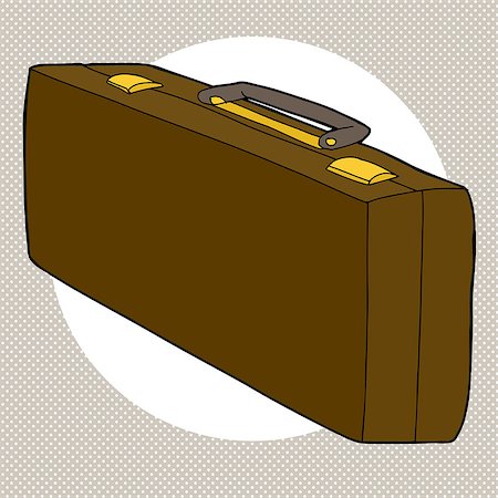 simsearch:400-07513507,k - One long leather suitcase over green halftone Photographie de stock - Aubaine LD & Abonnement, Code: 400-07839025