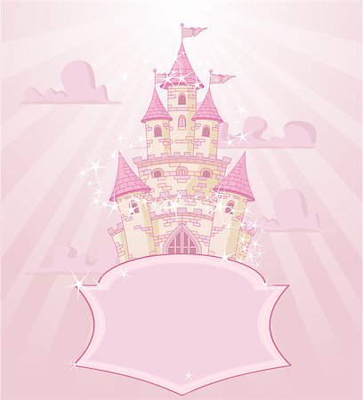 simsearch:400-05268458,k - Illustration of fairytale castle with space for text Stock Photo - Budget Royalty-Free & Subscription, Code: 400-07839228