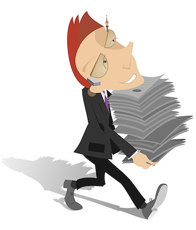 Businessman holds a lot of papers in his hands Stock Photo - Budget Royalty-Free & Subscription, Code: 400-07839298