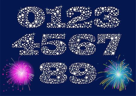 simsearch:400-08054562,k - Shiny Numbers Set for your New Year design Foto de stock - Super Valor sin royalties y Suscripción, Código: 400-07839292