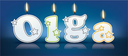 OLGA written with burning candles - vector illustration Stock Photo - Budget Royalty-Free & Subscription, Code: 400-07839426